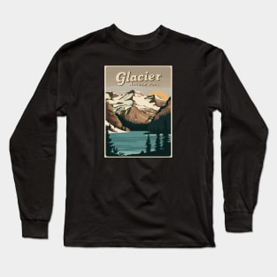 Vintage Poster - Glacier National Park Long Sleeve T-Shirt